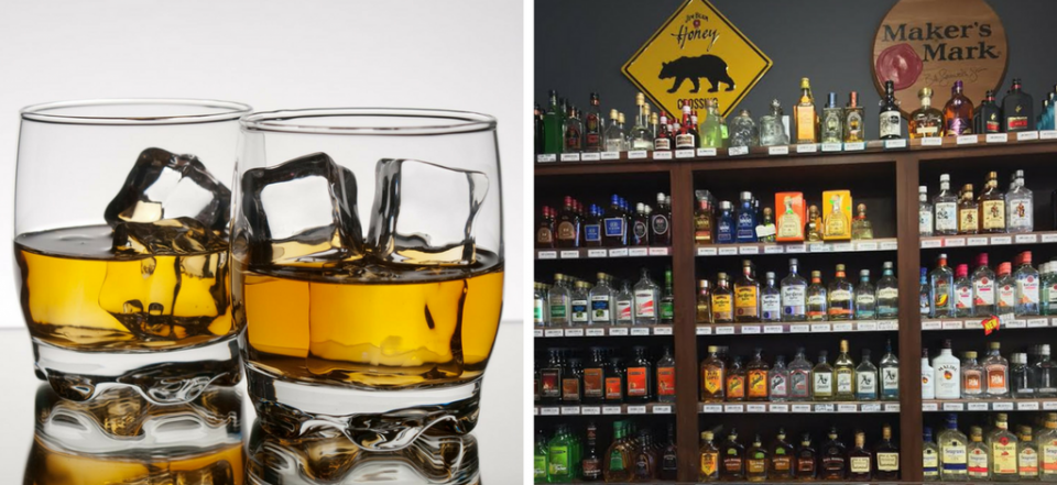 We have a wide array of liquors including bourbon, whiskey, gin, vodka, rum, and more!