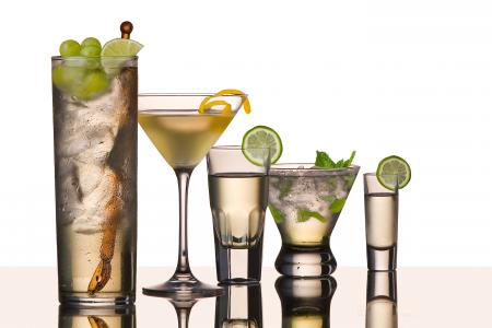 An assortment of cocktails. 